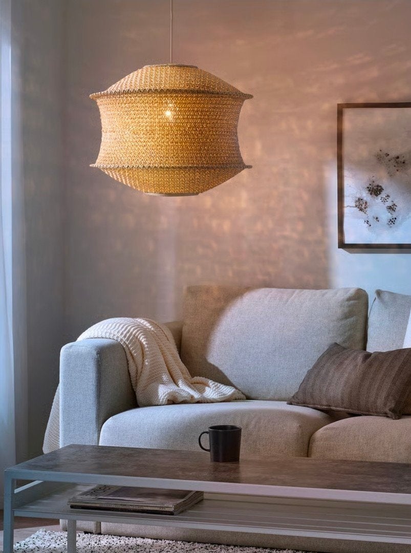 NIEUW!! BLÅSTÅNG Hanglampenkap, 45 cm - Natuurlijk materiaal, Ophalen, Nieuw, Rond