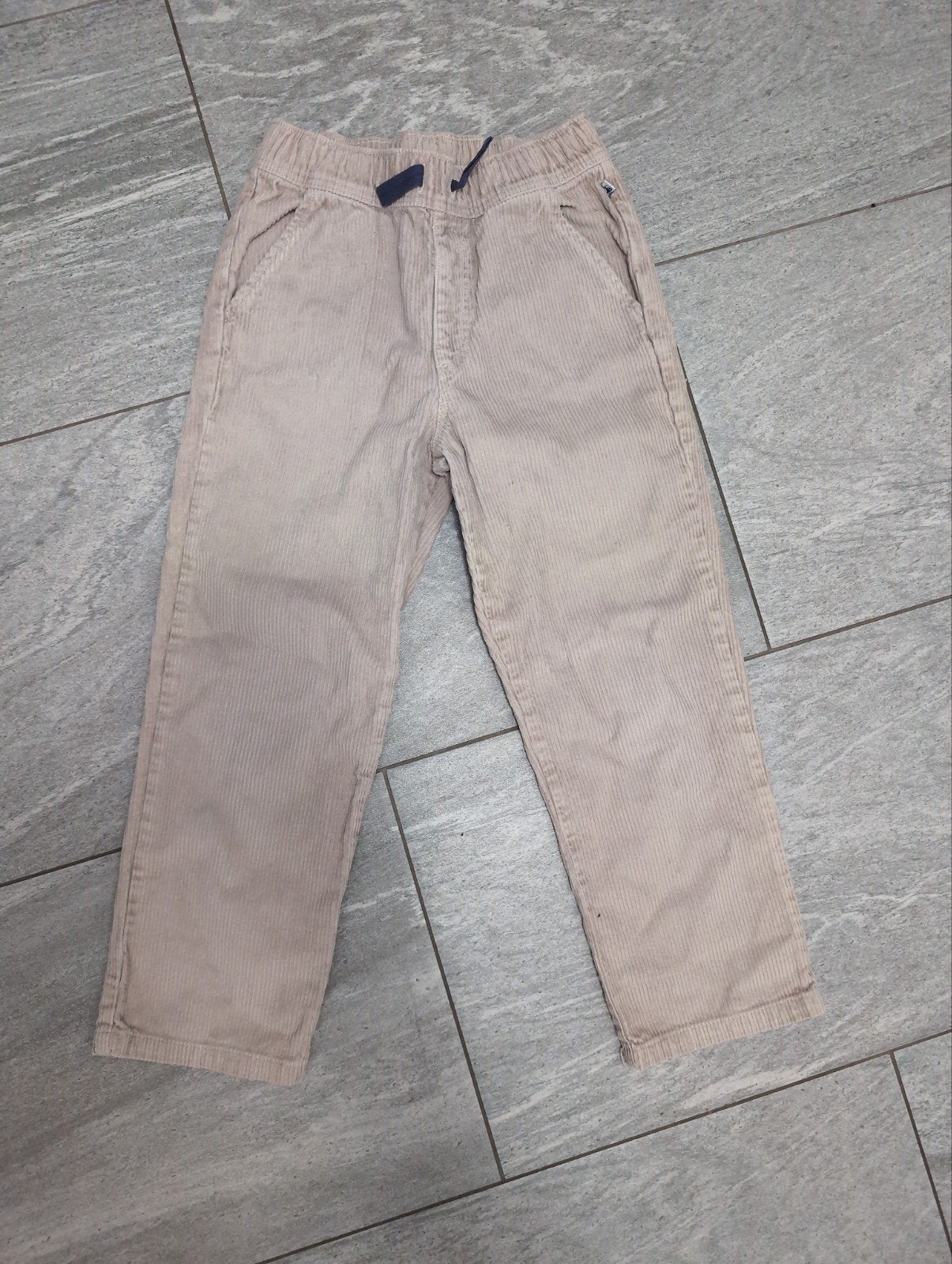Petit Bateau ribbroek beige maat 128, Jongen of Meisje, Ophalen, Broek, Petit Bateau