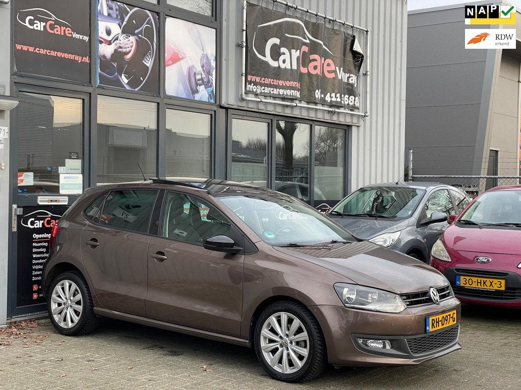 Volkswagen Polo 1.2 TSI Highline|APK12-2026|AUTOMAAT|PANORAM, Auto's, Volkswagen, Voorwielaandrijving, Euro 5, Bruin, Leder en Stof