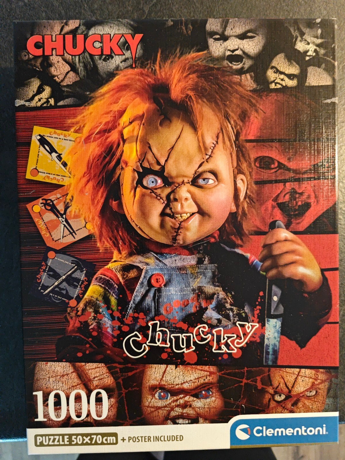 Clementoni Chucky puzzel 1000 stukjes, Ophalen of Verzenden, 500 t/m 1500 stukjes, Zo goed als nieuw, Legpuzzel