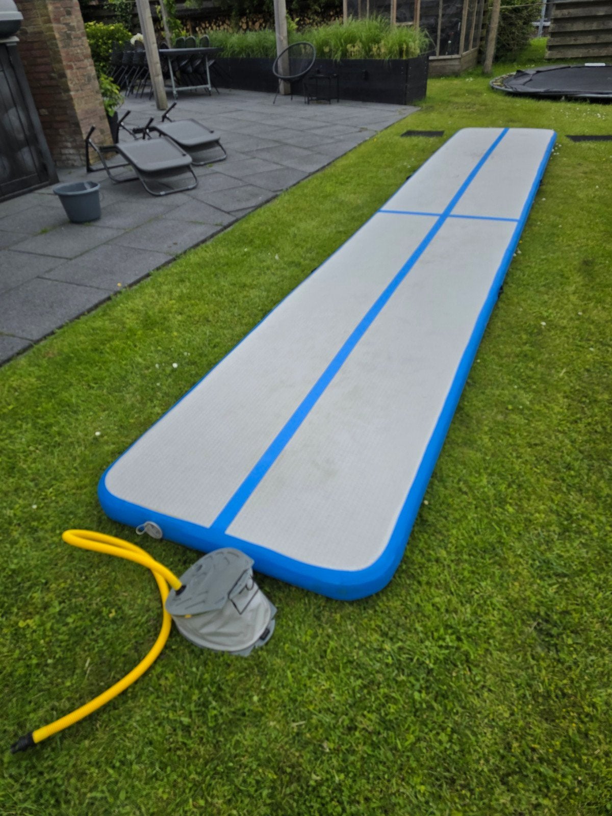 Airtrack turnmat 6 METER met pomp en tas, Ophalen, Gebruikt