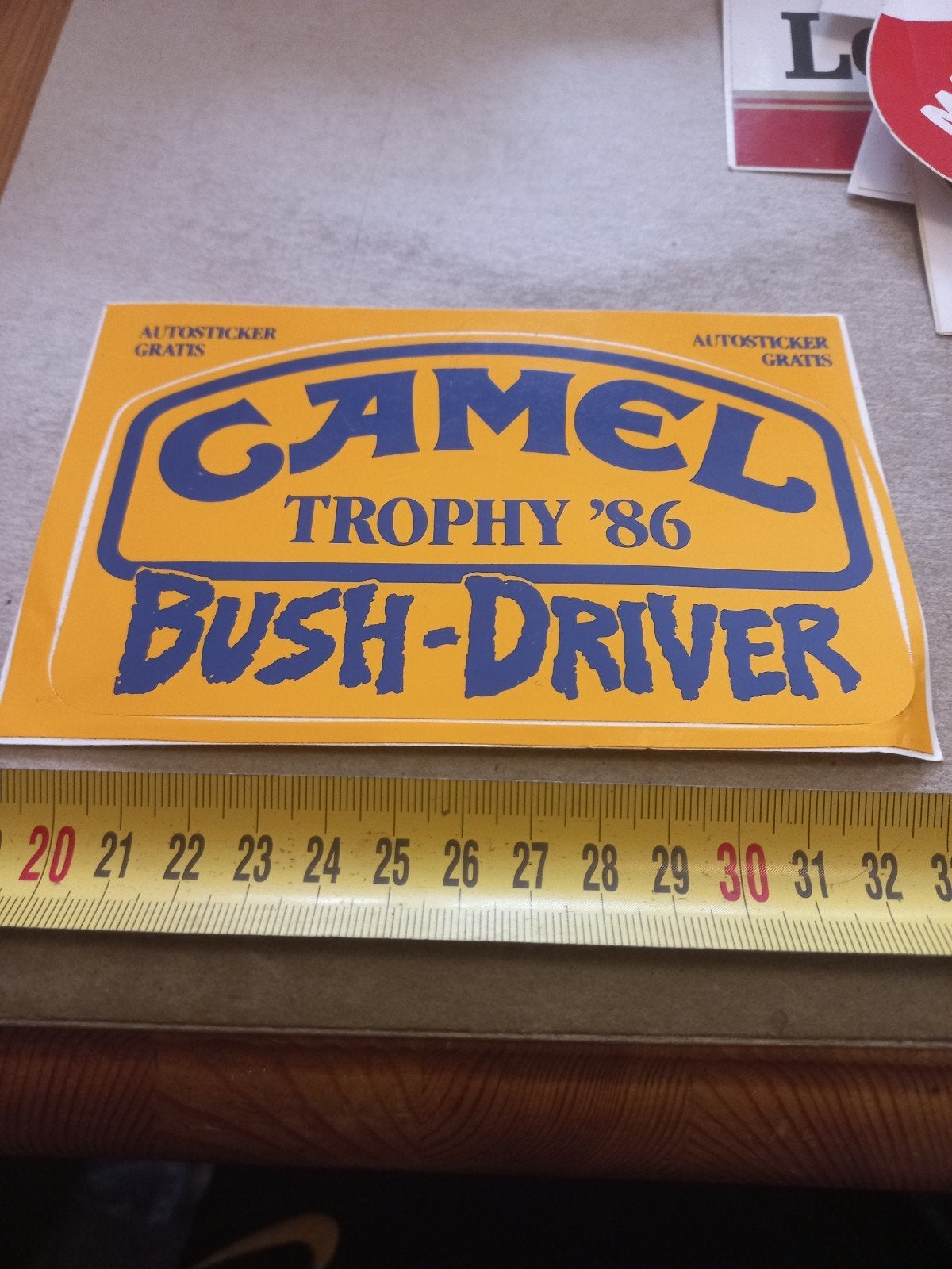 Vintage Camel Trophy '86 Bush-Driver Autosticker, Ophalen of Verzenden