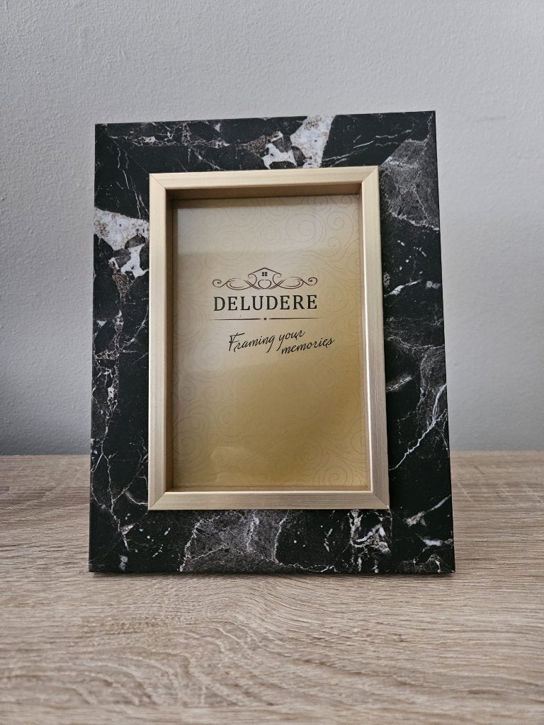 Fotolijst Deludere marble black/gold, Met glas, Nieuw, Standaard fotolijst, Ophalen of Verzenden