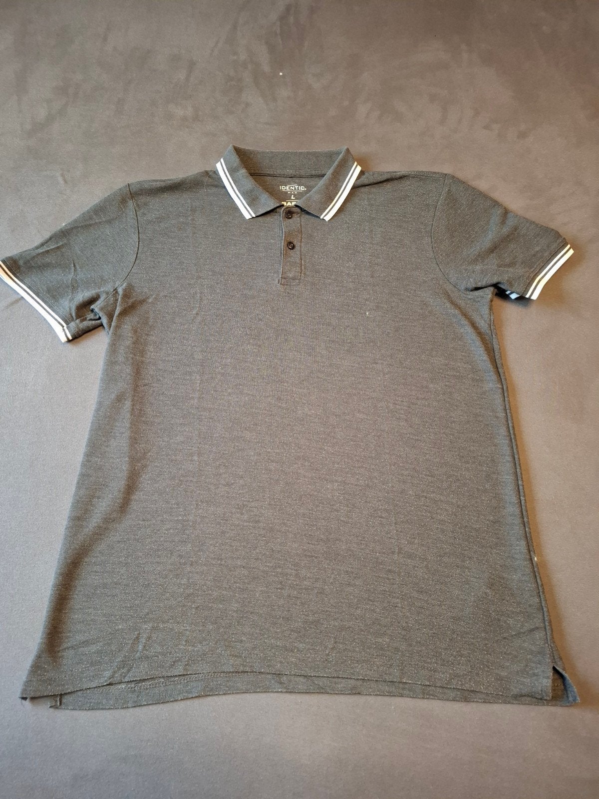 Identic Man Basic Polo Shirt Maat L - Grijs, Ophalen, Maat 52/54 (L), Identic Man, Zo goed als nieuw
