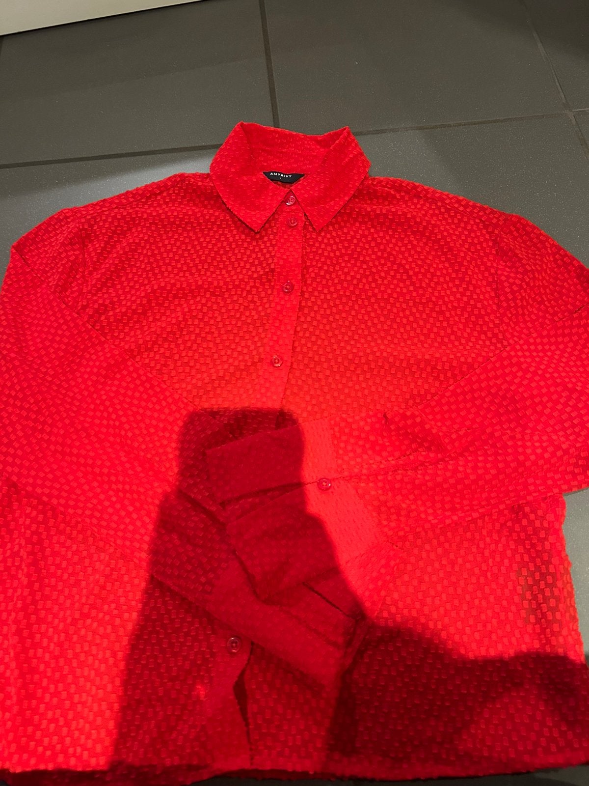 Blouse, Ophalen of Verzenden, Zo goed als nieuw, Maat 42/44 (L), Rood