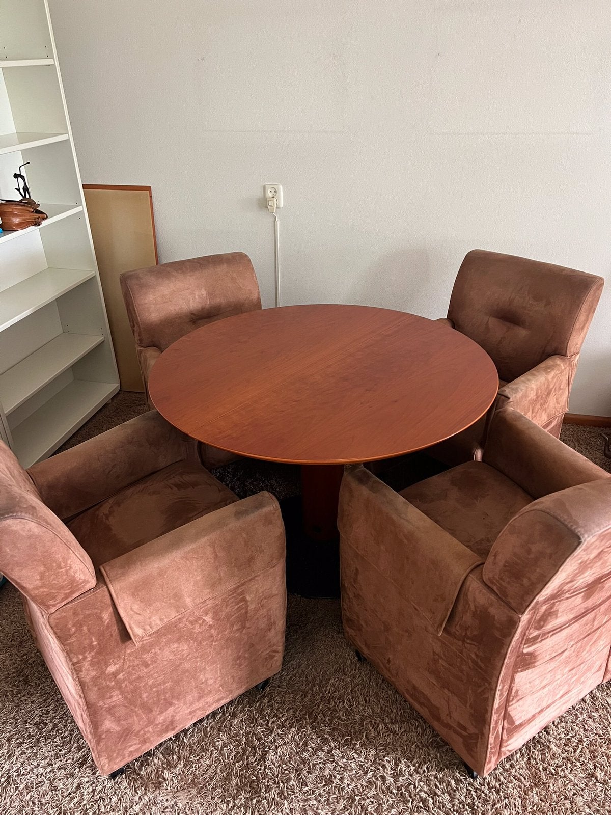 Eethoek met 4 stoelen, Ophalen, Gebruikt, 100 tot 150 cm, Rond