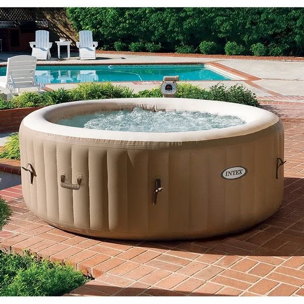 Intex PureSpa Bubble Massage opblaasbare jacuzzi, Tuin en Terras, Bubbelbaden en Hottubs, Ophalen, Gebruikt, Filter, Opblaasbaar
