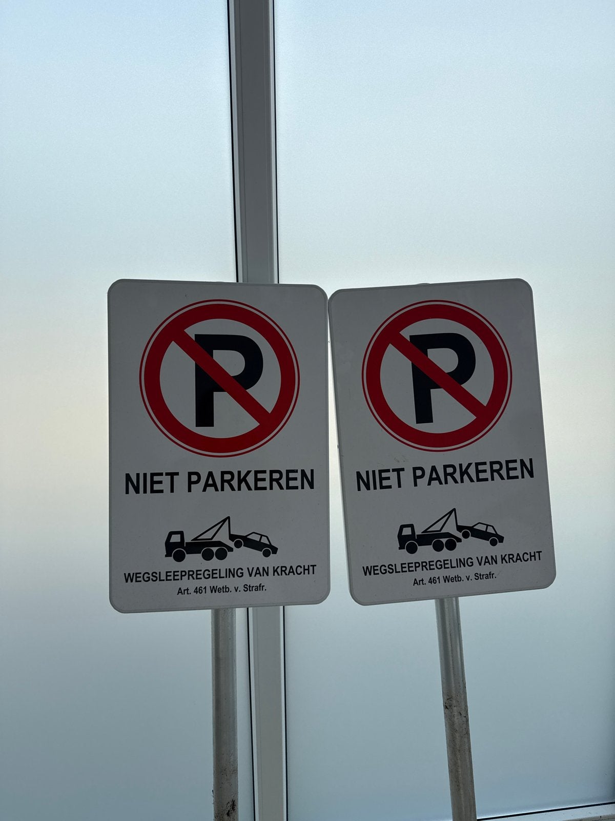Niet Parkeren Bord - Wegsleepregeling van Kracht, Ophalen of Verzenden, Gebruikt