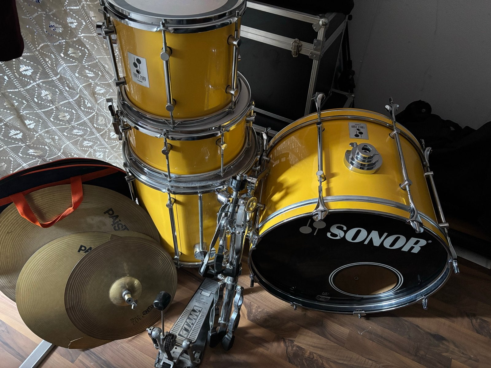 Sonor Force 2000 drumstel incl bekkens en kick, Ophalen, Gebruikt, Sonor