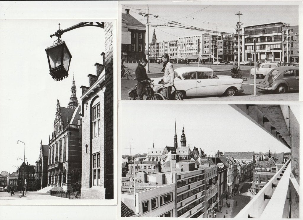 8 grote oude foto's Groningen Korenbeurs Martinitoren e.a., 1960 tot 1980, Gebruikt, Verzenden, Foto