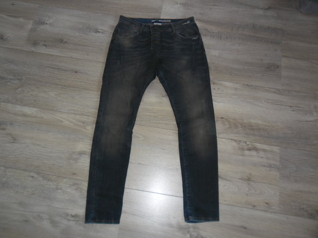 Please Blauw/Bruine Baggy Damaged Spijkerbroek Maat Small, Blauw, Please, Ophalen of Verzenden, Zo goed als nieuw
