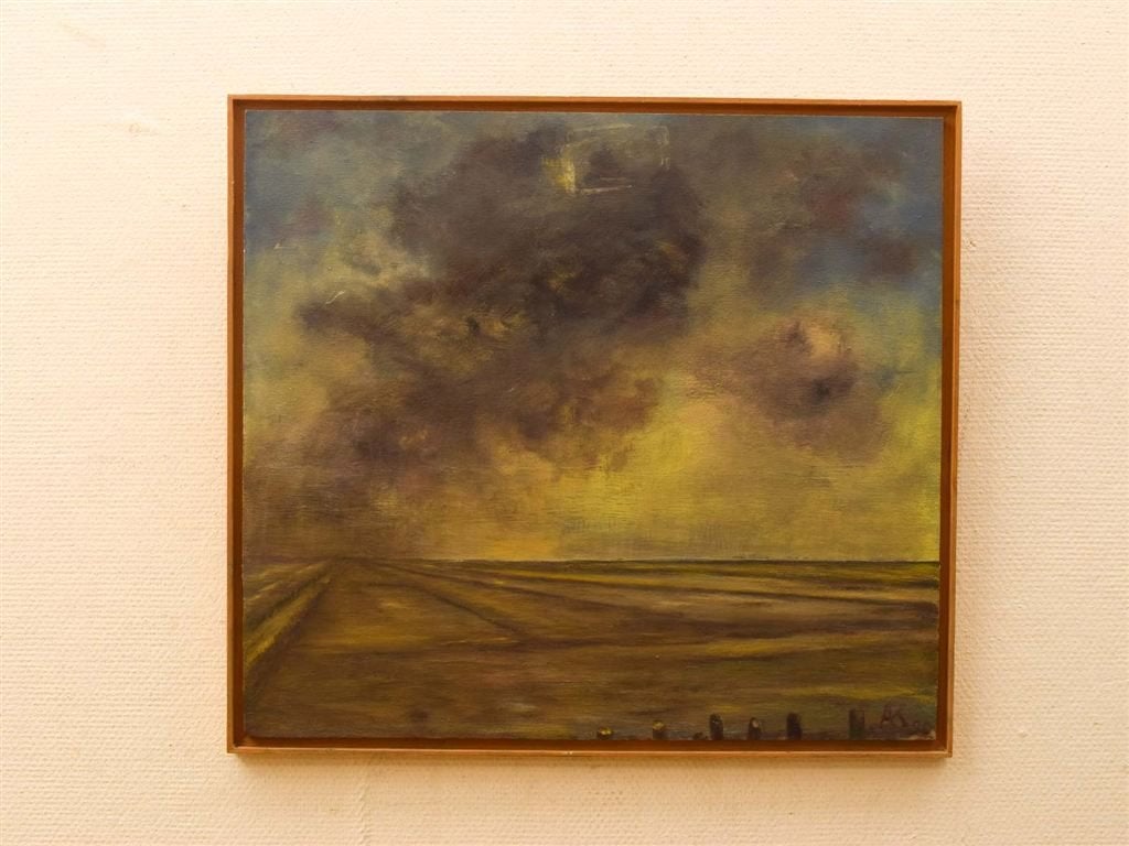 Schilderij Droog voorjaar 51982, Antiek en Kunst, Kunst | Schilderijen | Klassiek, Ophalen of Verzenden