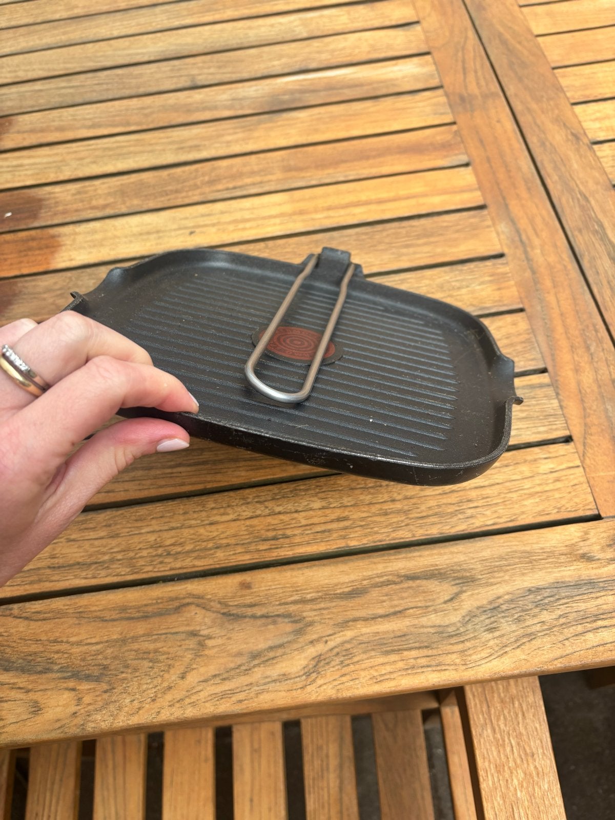 Tefal Grillpan - Gebruikt, maar in goede staat, Antiaanbaklaag, Overige typen, Aluminium, Ophalen of Verzenden