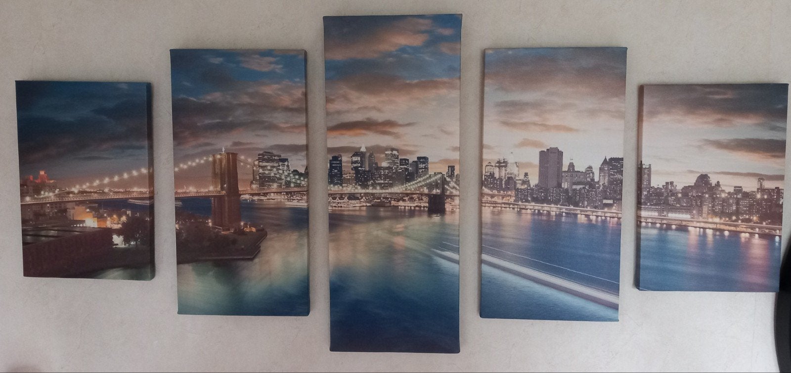 vijfluik canvas New york, Ophalen of Verzenden, Nieuw, Minder dan 50 cm, Schilderij