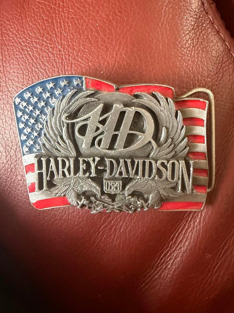 Buckle Vintage Harley-Davidson - Born in the USA (USA) C-8, Ophalen of Verzenden, Gebruikt