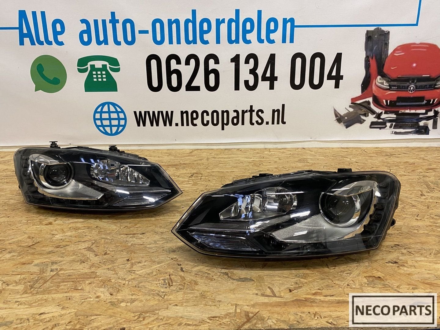 VW POLO 6R XENON LED KOPLAMP COMPLEET ORIGINEEL, Gebruikt, -, Volkswagen, -
