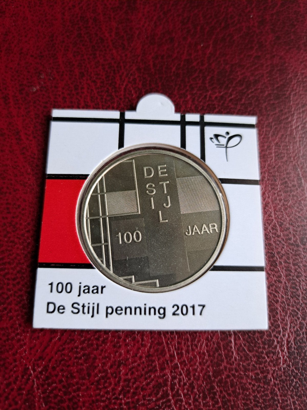 Penning 100 jaar De Stijl 2017 in Bedrukte Munthouder, Ophalen of Verzenden, Overige materialen, Nederland