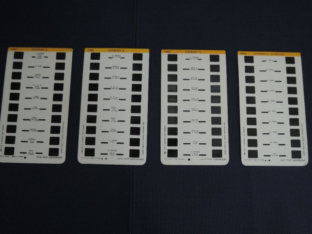 Vier Lourdes beeldkaarten voor de Lestrade viewmaster, Ophalen of Verzenden