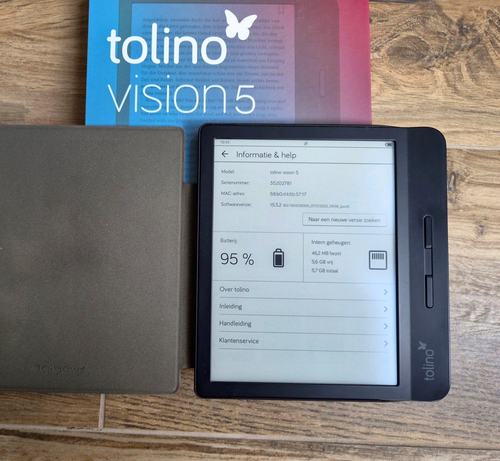 zgan Tolino Vision 5 ereader met sleepcover, Computers en Software, E-readers, Wi-Fi, 8 GB, Libris Blz Bv,  Postbus 1500, Hoevelaken