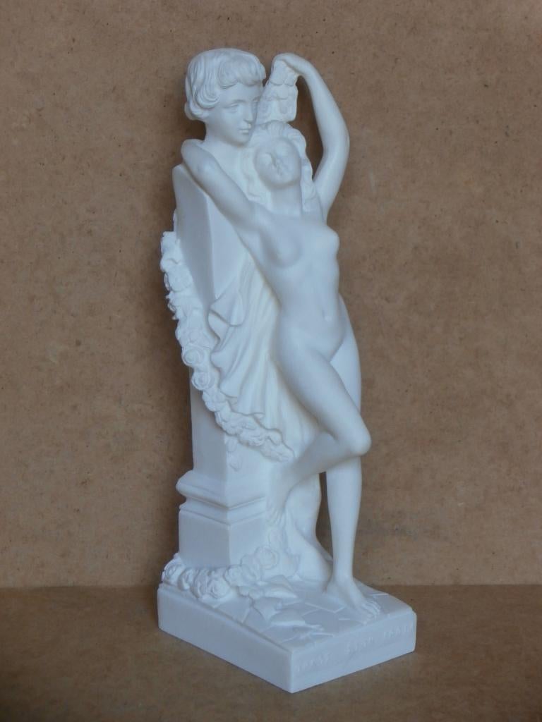 Griekse god Apollo & Daphne Aphrodite erotisch naakt beeldje, Handgemaakt, Ophalen of Verzenden, 20 - 50 cm, Wit