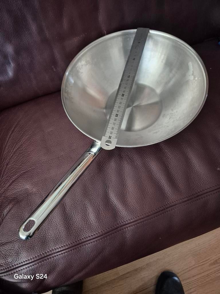 RVS wokpan 30 cm, Huis en Inrichting, Keuken | Potten en Pannen, Ophalen of Verzenden