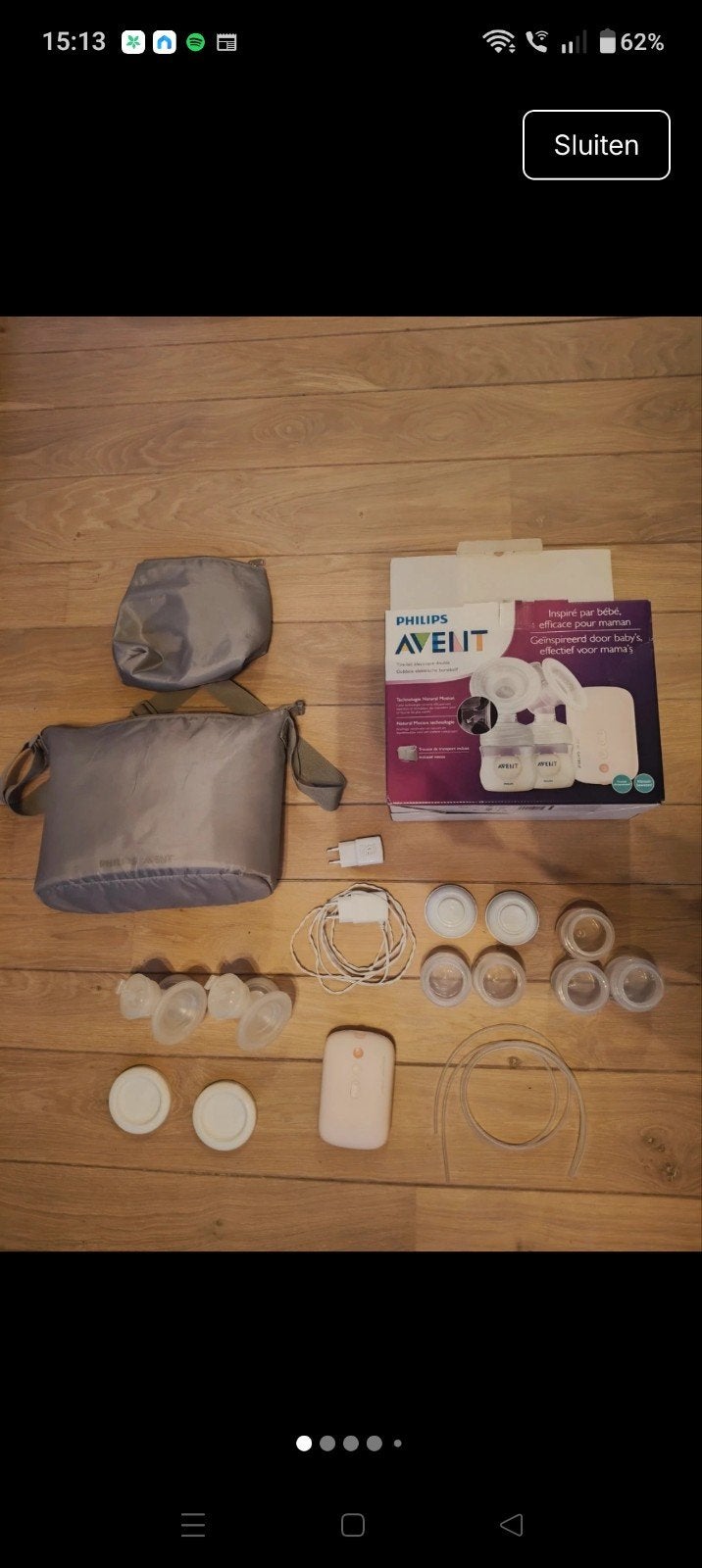 Philips Avent Dubbele Elektrische Borstkolf SCF397/11, Ophalen of Verzenden, Gebruikt