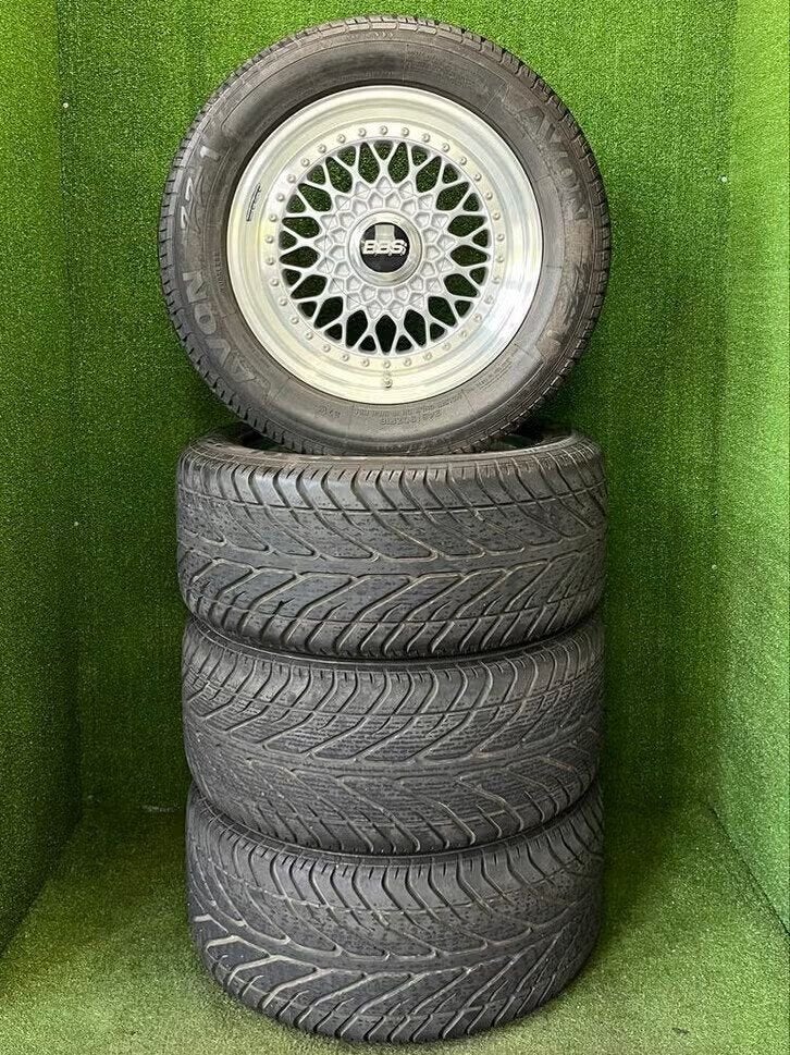 Originele 16 inch Jaguar XJS BBS RS 020 velgen met banden, Info@jaguar.com, 16 inch, England, Banden en Velgen