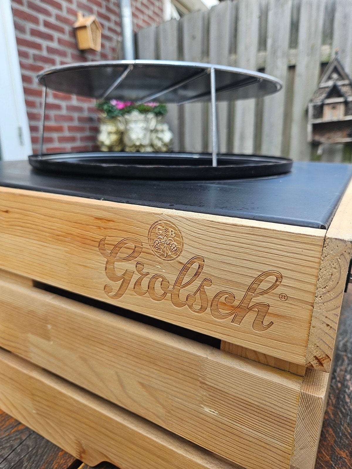 Grolsch Tafel BBQ met kolen en steuntafeltjes, Ophalen, Zo goed als nieuw, Grolsch