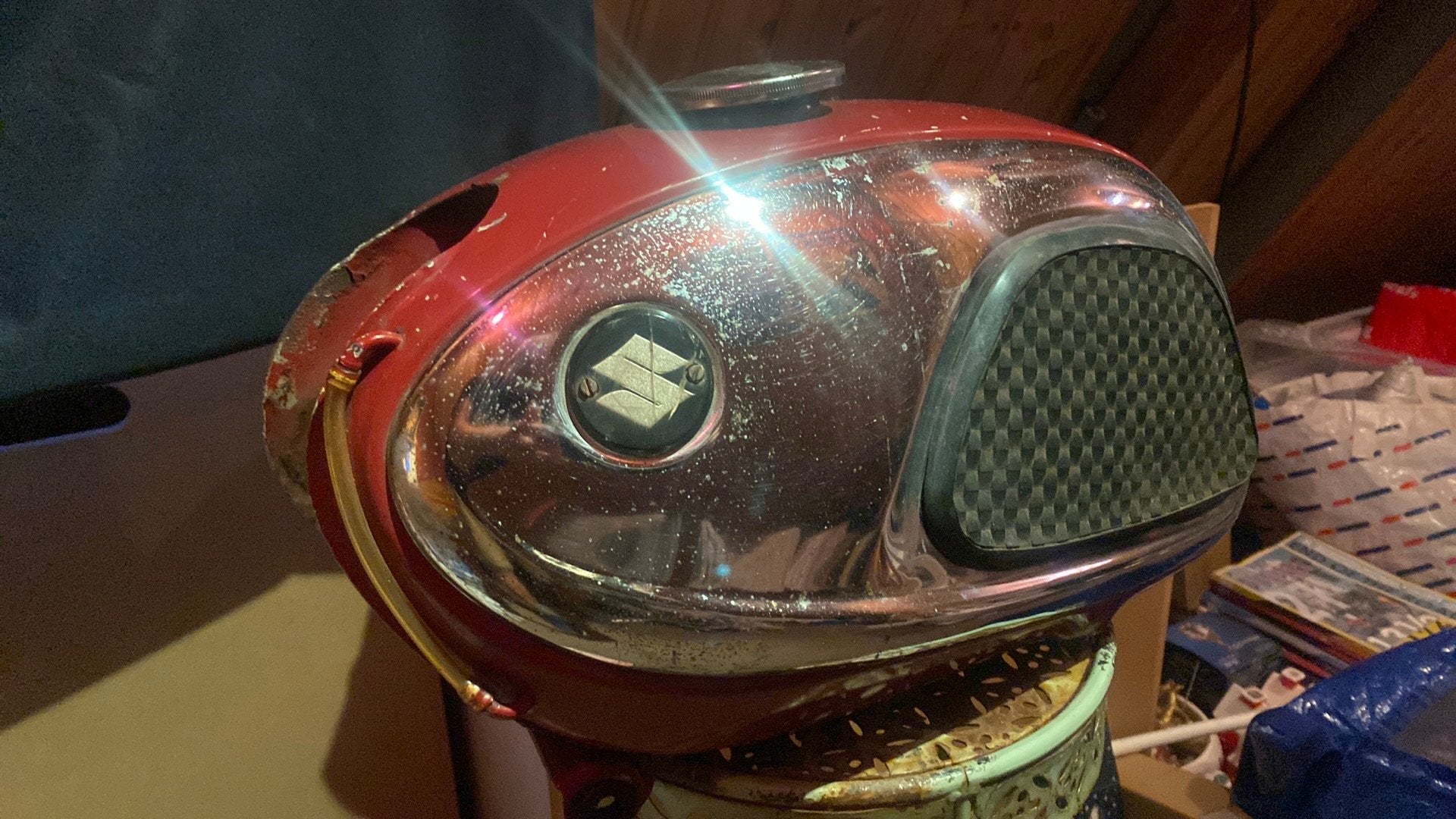 Originele tank suzuki T20, tweetakt, Motoren, Ophalen of Verzenden