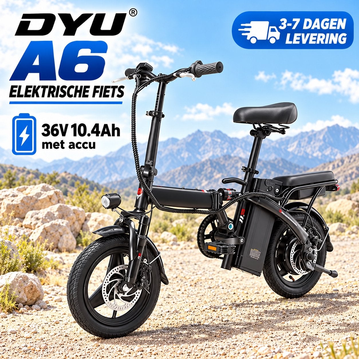 DYU A6 Opvouwbare elektrische vouwfiets e-bike ebike NIEUW, Ophalen of Verzenden, Zo goed als nieuw, 20 inch of meer