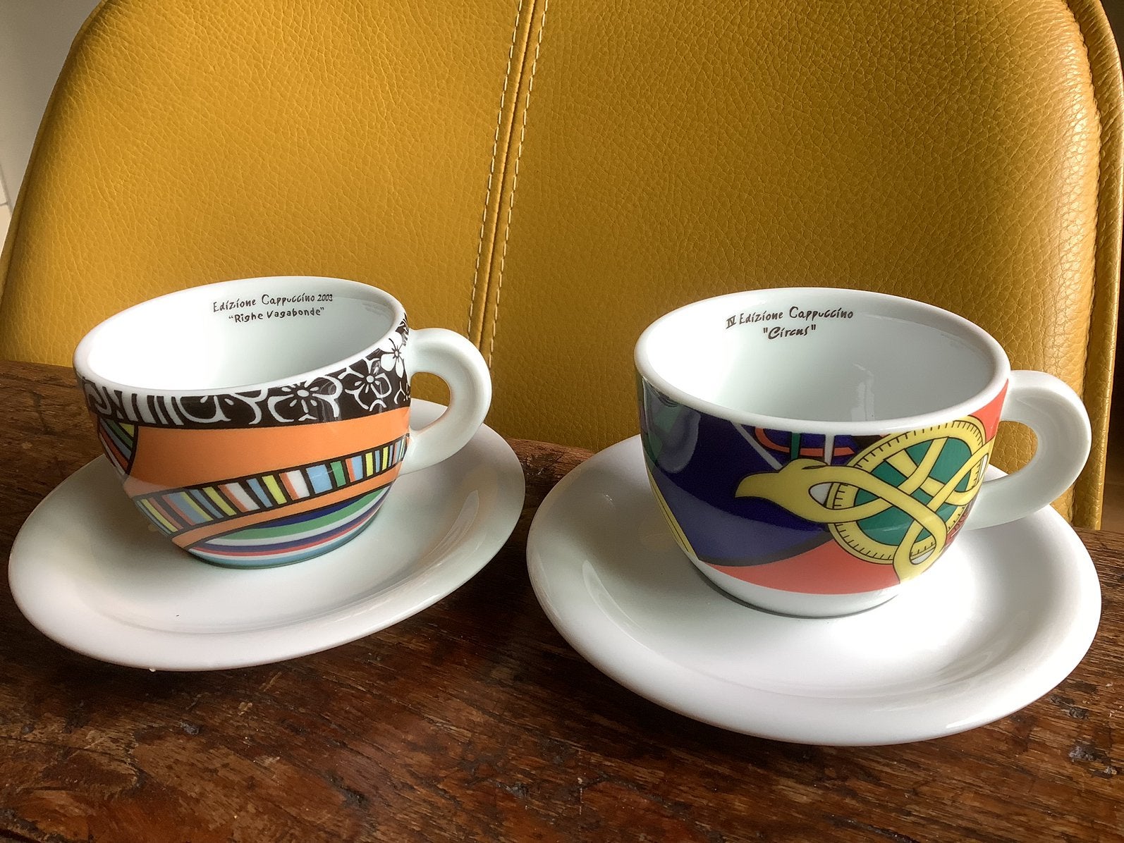 Cappuccino kopjes Le porcellane d’Ancap, Ophalen of Verzenden, Zo goed als nieuw, Porselein, Kop en/of schotel