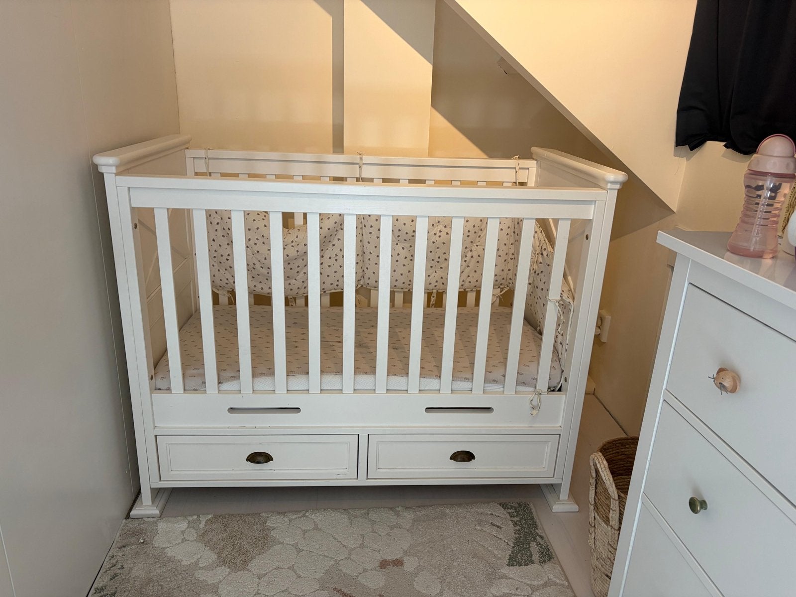Kidsmill New England Ledikant + 2 lades, verstelbaar, Ophalen, Gebruikt, 70 tot 85 cm, Minder dan 140 cm