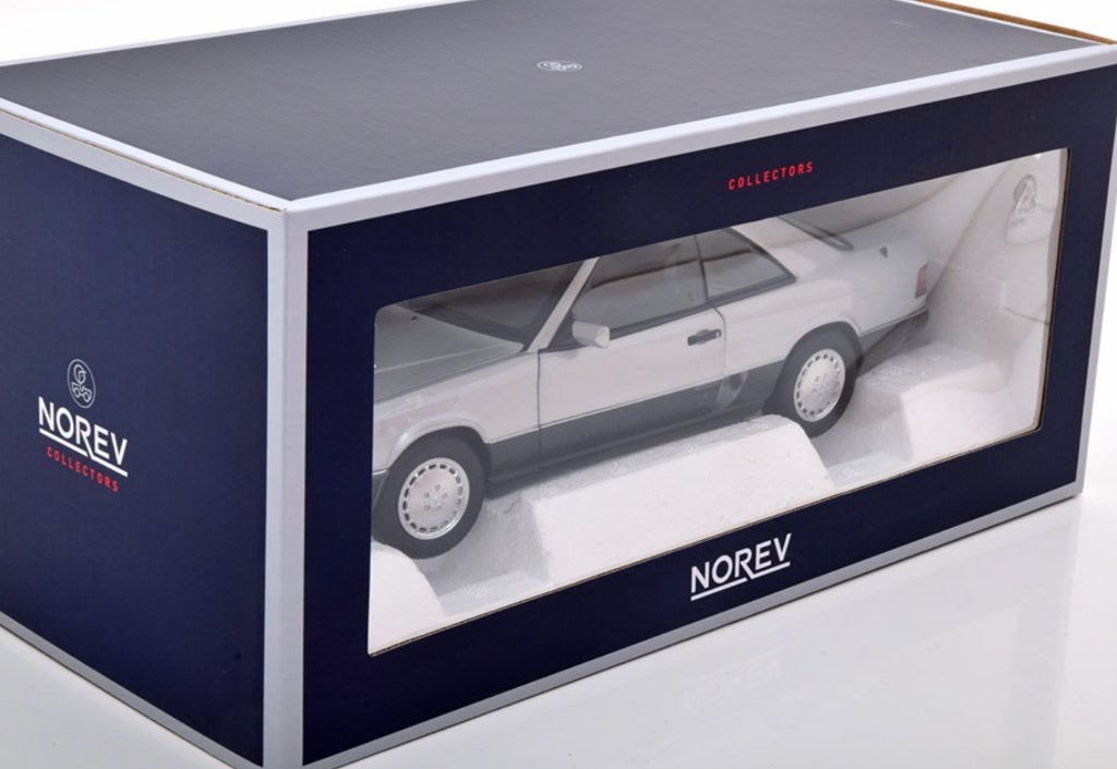 Mercedes Benz 300 CE-24 Coupe 1990 Zilver 1/18 NOREV 183880, Ophalen of Verzenden, Nieuw, Auto, Norev