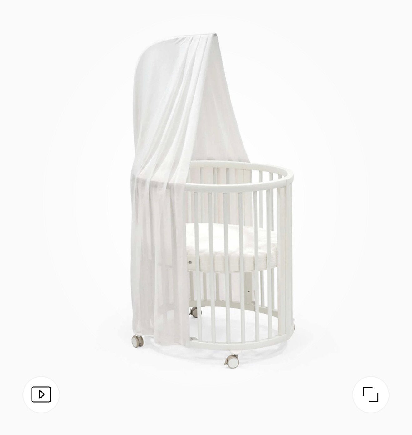 Stokke Sleepi Mini +Hemeltje V3 White incl. matras, Ophalen of Verzenden, Zo goed als nieuw, Ledikant