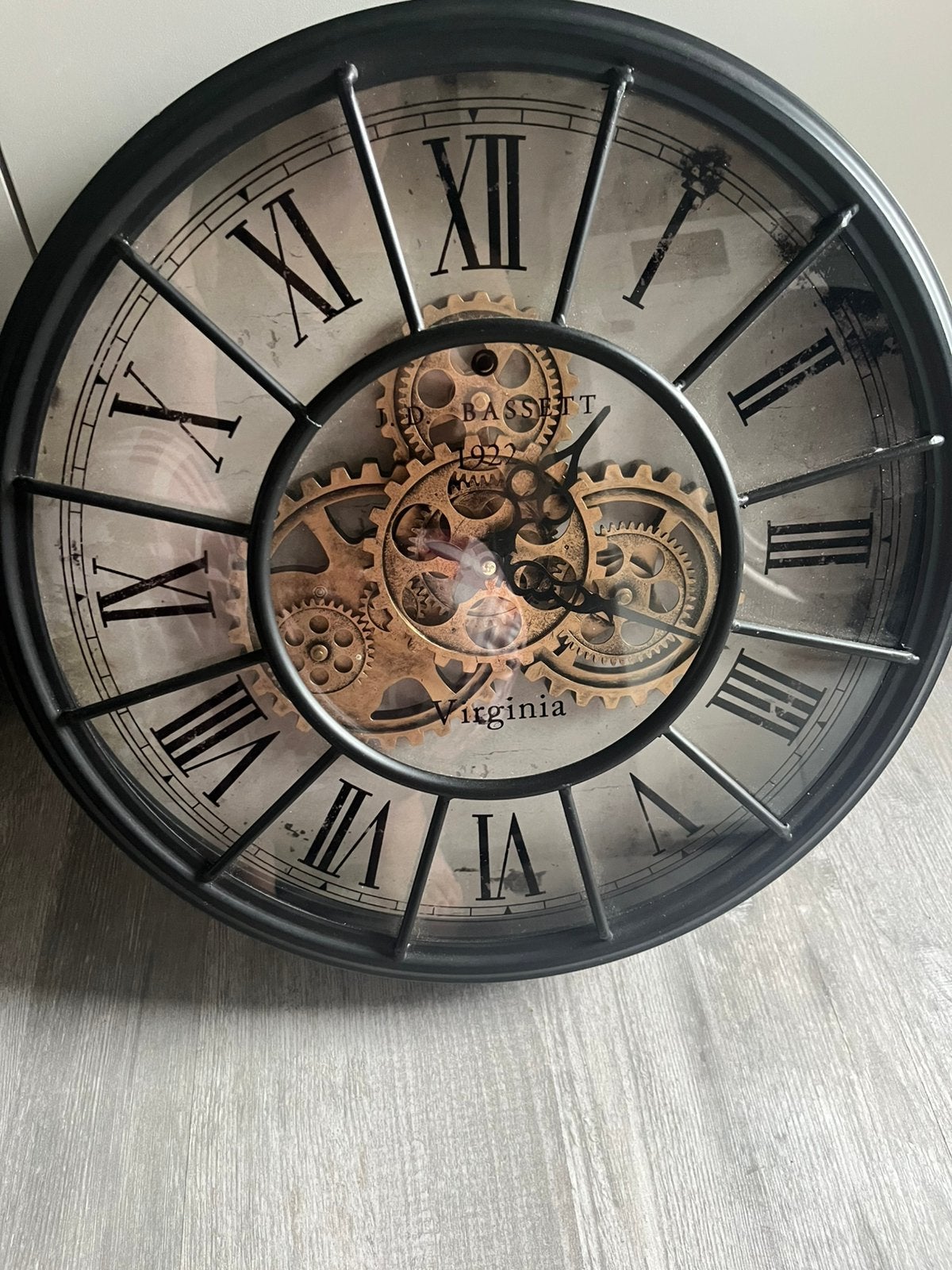 JD basset klok, Ophalen, Analoog, Industrieel, Zwart