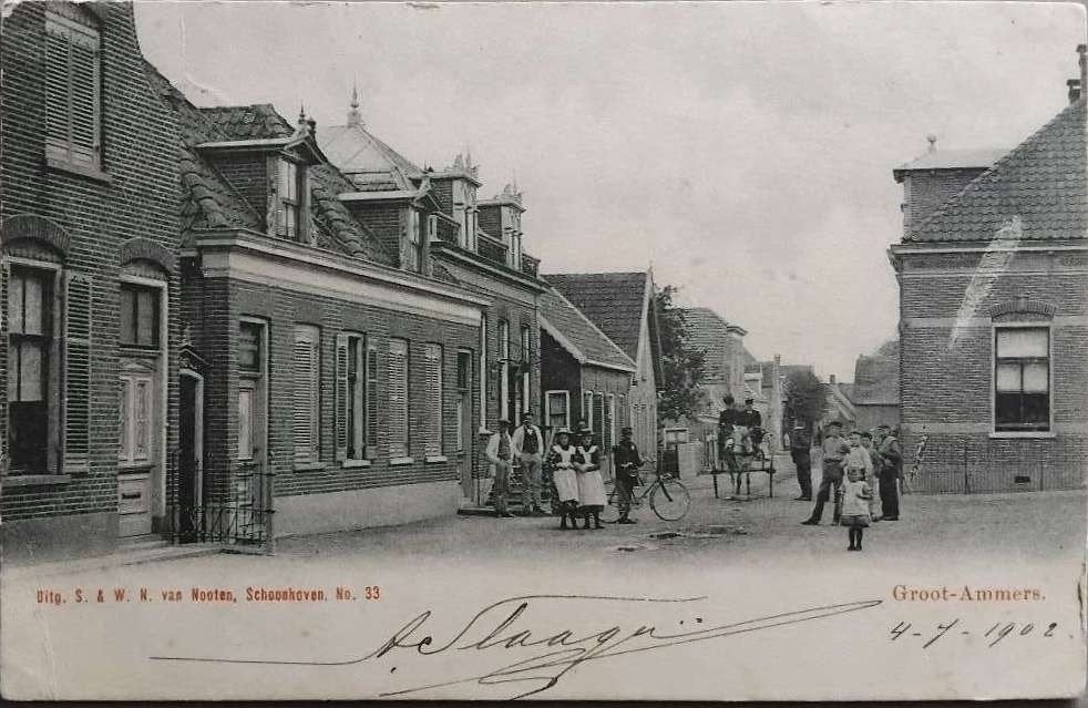 Groot-Ammers (Zuid-Holland) - De Steegh 1902, Verzamelen, Ansichtkaarten | Nederland, Verzenden, Voor 1920, Gelopen, Zuid-Holland