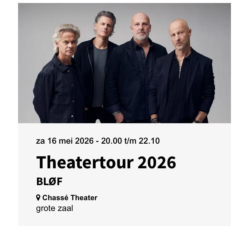 Blof tour 1 ticket Breda chasse 16 mei, Tickets en Kaartjes, Drie personen of meer, Mei