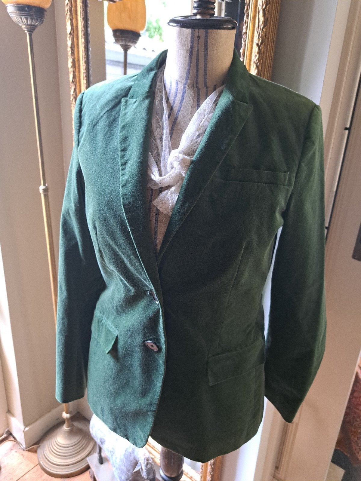 donkergroen fluwelen jasje Marc o polo 38, Kleding | Dames, Verzenden, Zo goed als nieuw, Maat 38/40 (M), Groen