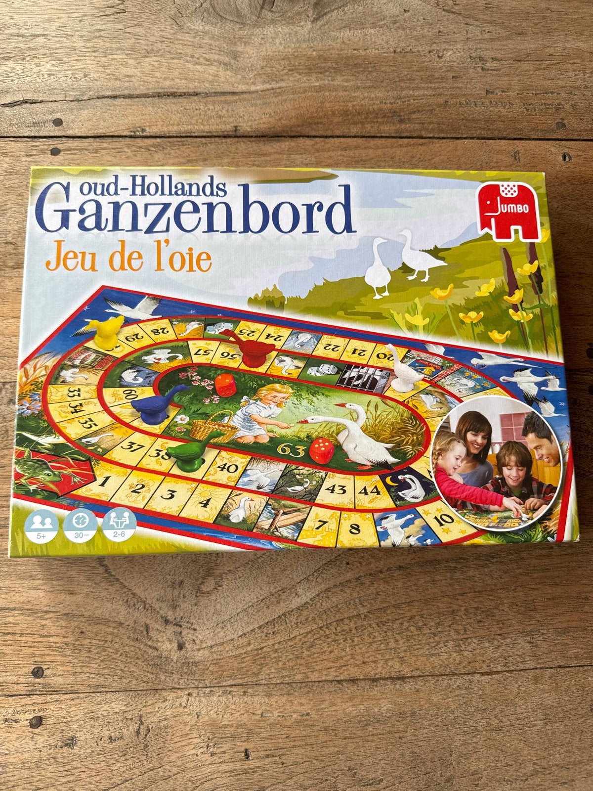 Oud-Hollands Ganzenbord - Jumbo, Drie of vier spelers, Ophalen of Verzenden, Zo goed als nieuw