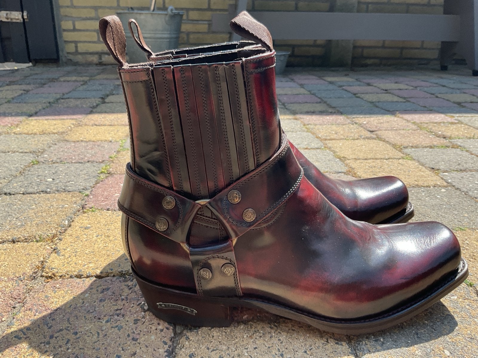 Sendra Boots - Rode Leren Enkellaarzen Maat 43., Verzenden, Zo goed als nieuw, Overige kleuren, Boots