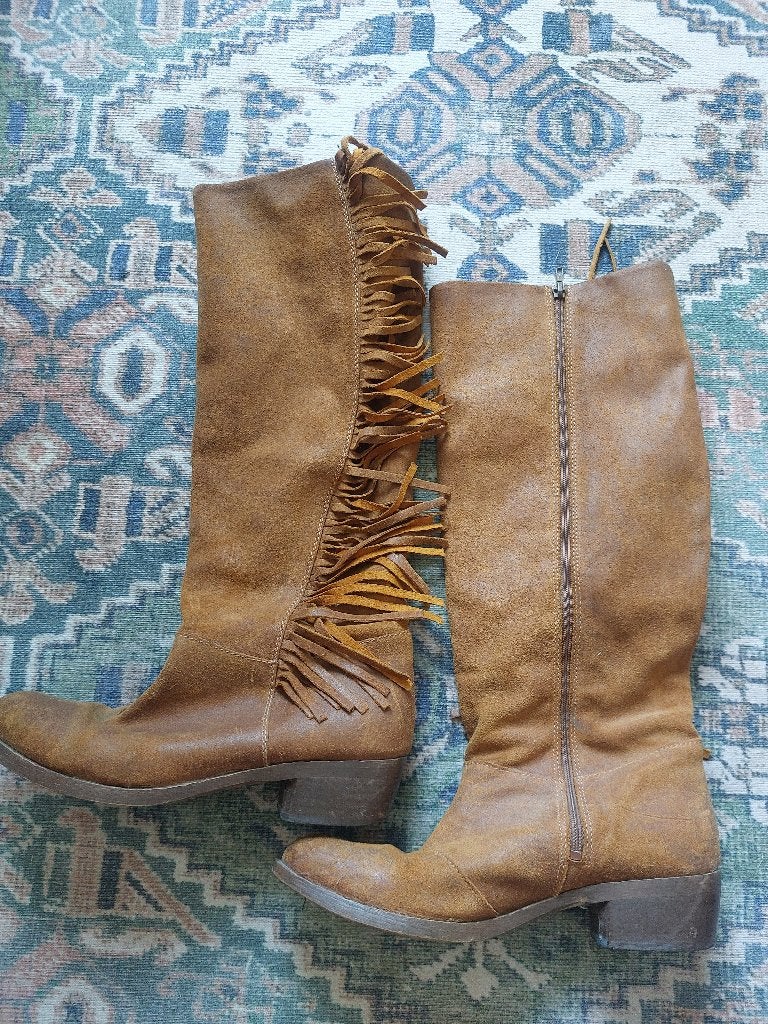 Cowboylaarzen met franjes, Hoge laarzen, Bruin, Ophalen of Verzenden, Invito