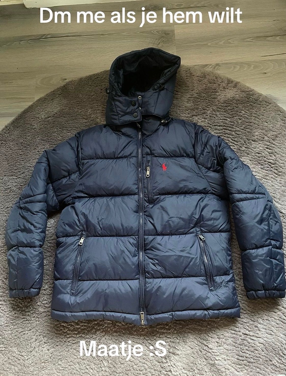 Polo Ralph Lauren Puffer Jacket Maat S, Ophalen, Zo goed als nieuw, Maat 46 (S) of kleiner, Blauw