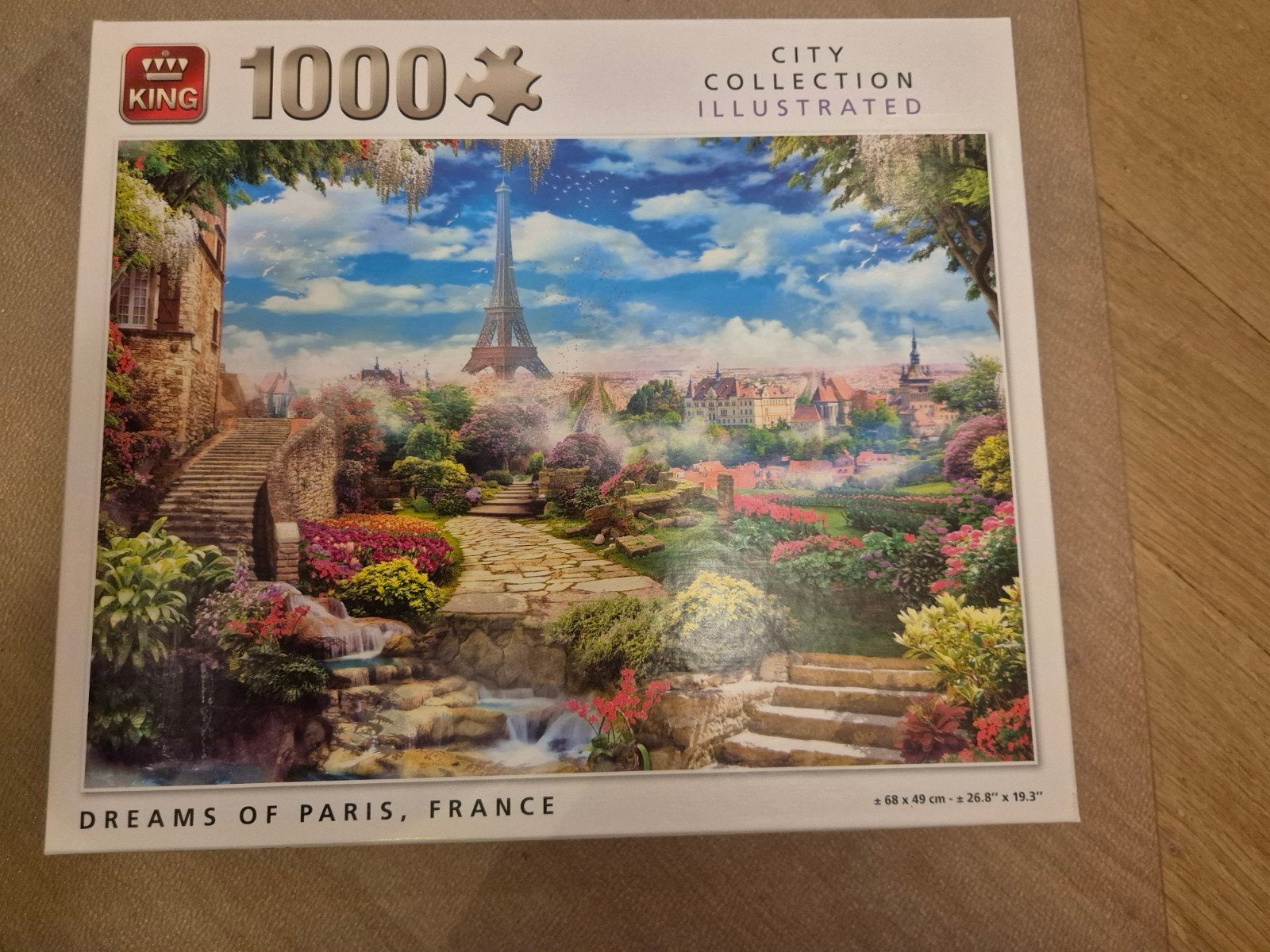 King Legpuzzel 1000 stukjes - Dreams of Paris, France, Ophalen, 500 t/m 1500 stukjes, Zo goed als nieuw, Legpuzzel