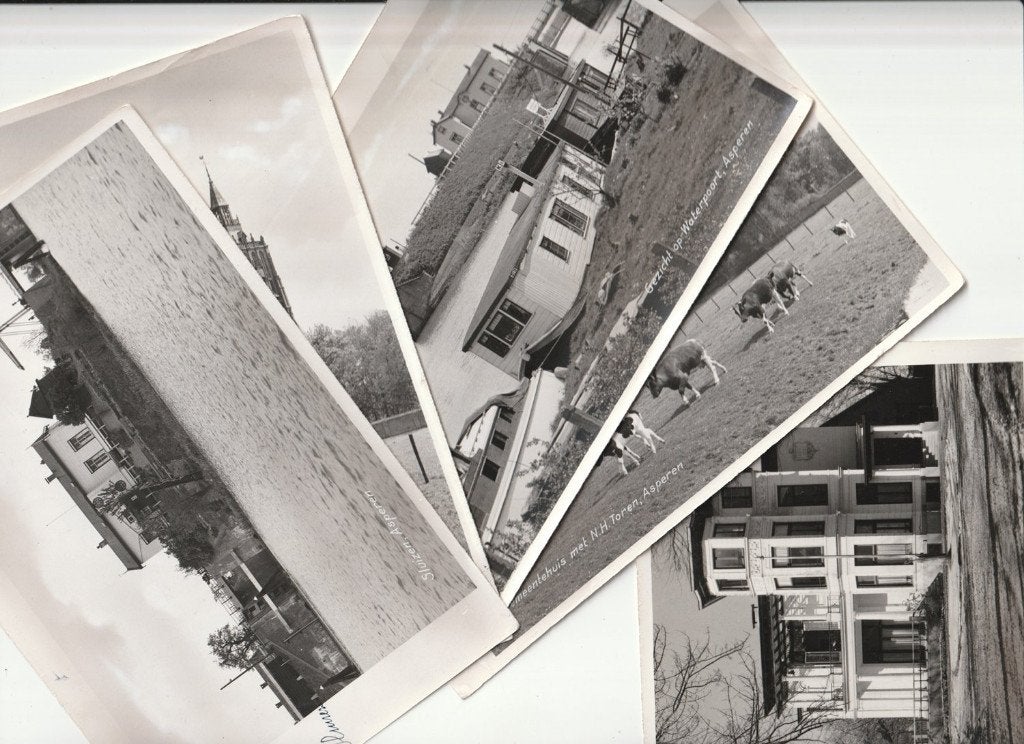 5 grote oude foto's Asperen origineel voor ansichtkaart, 1960 tot 1980, Gebruikt, Verzenden, Foto