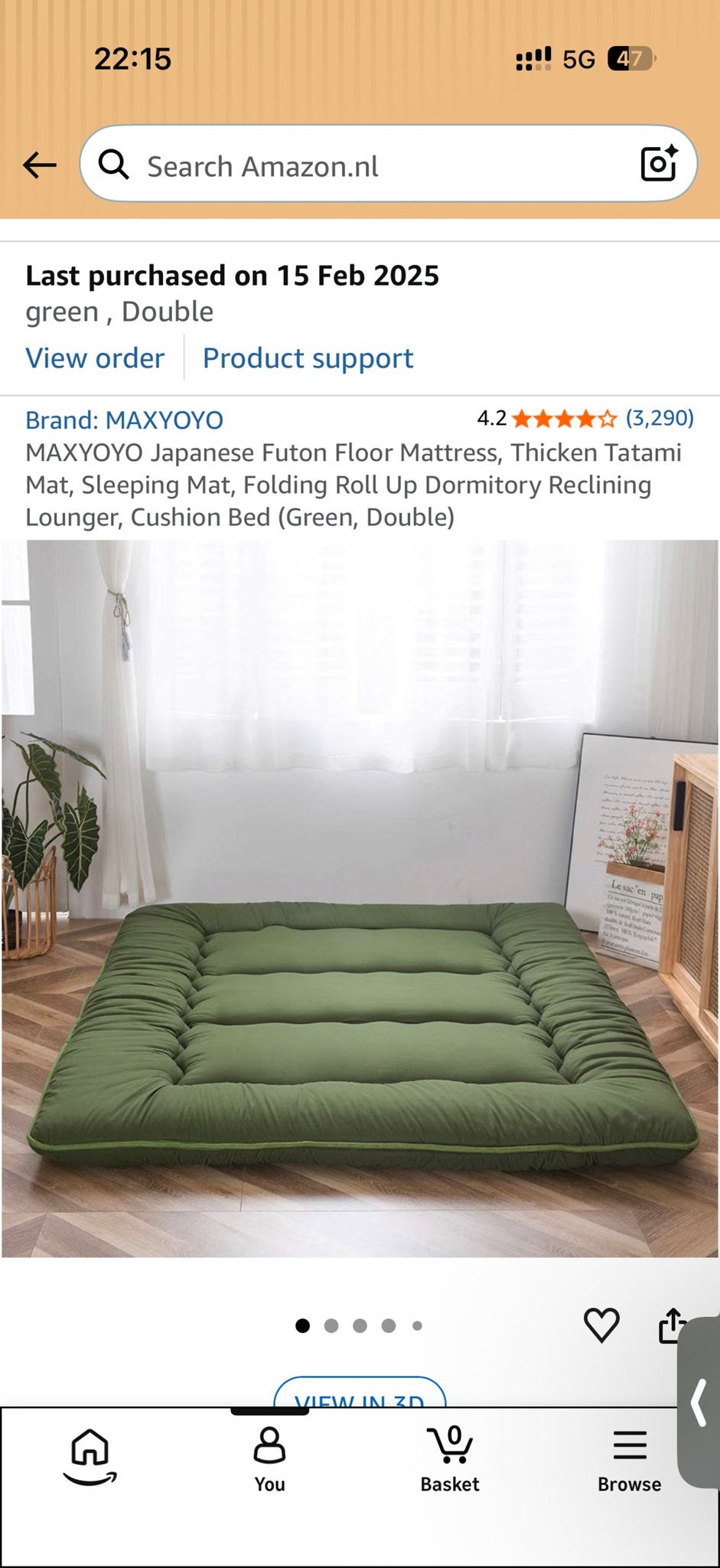 MAXYOYO Futon Matras Dubbel - Microfiber & Traagschuim, Tweepersoons, Zo goed als nieuw, Matras, 140 cm