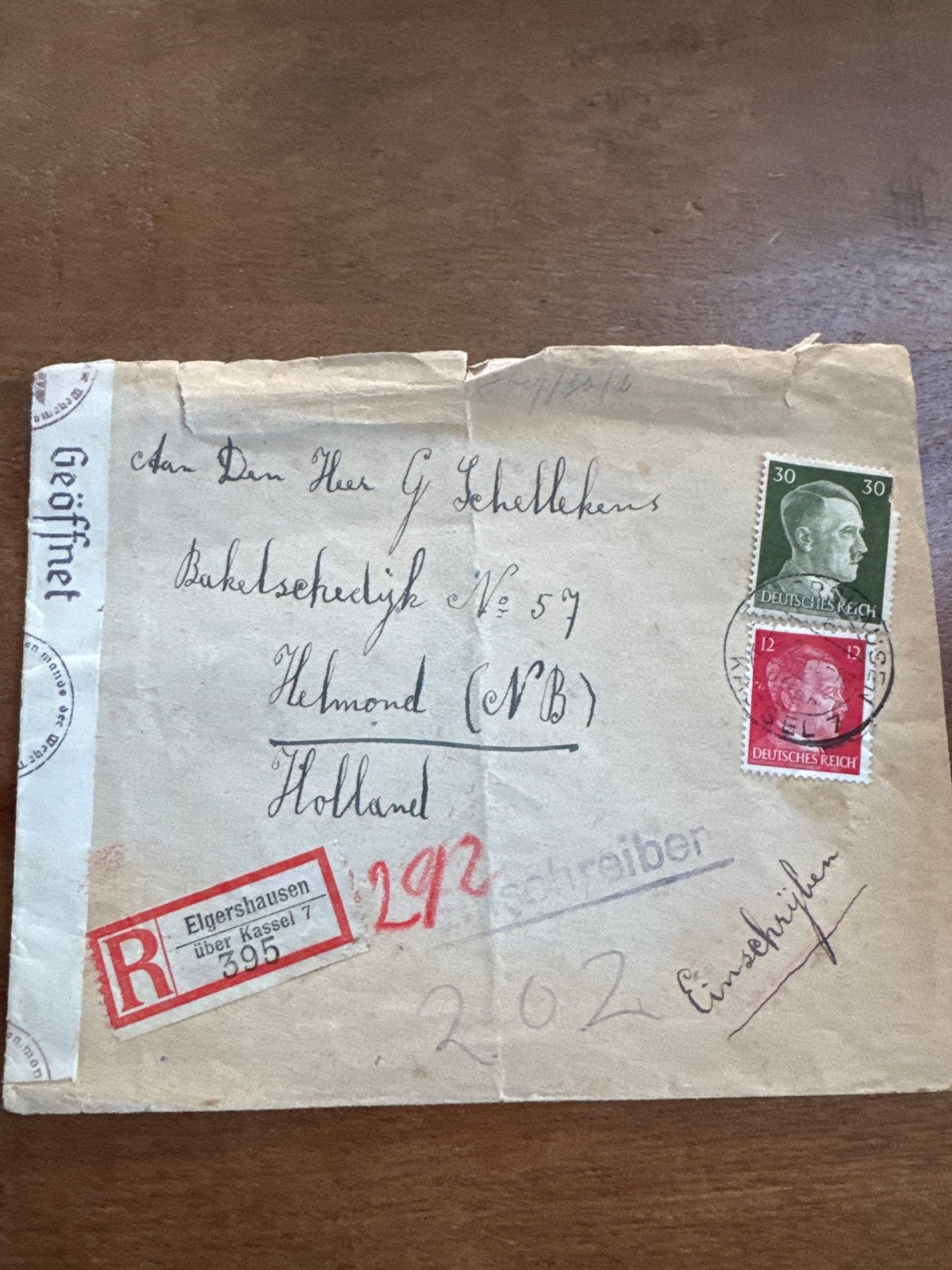 Zeldzame envelop met Duitse postzegels uit WOII, Verzamelen, Ophalen of Verzenden