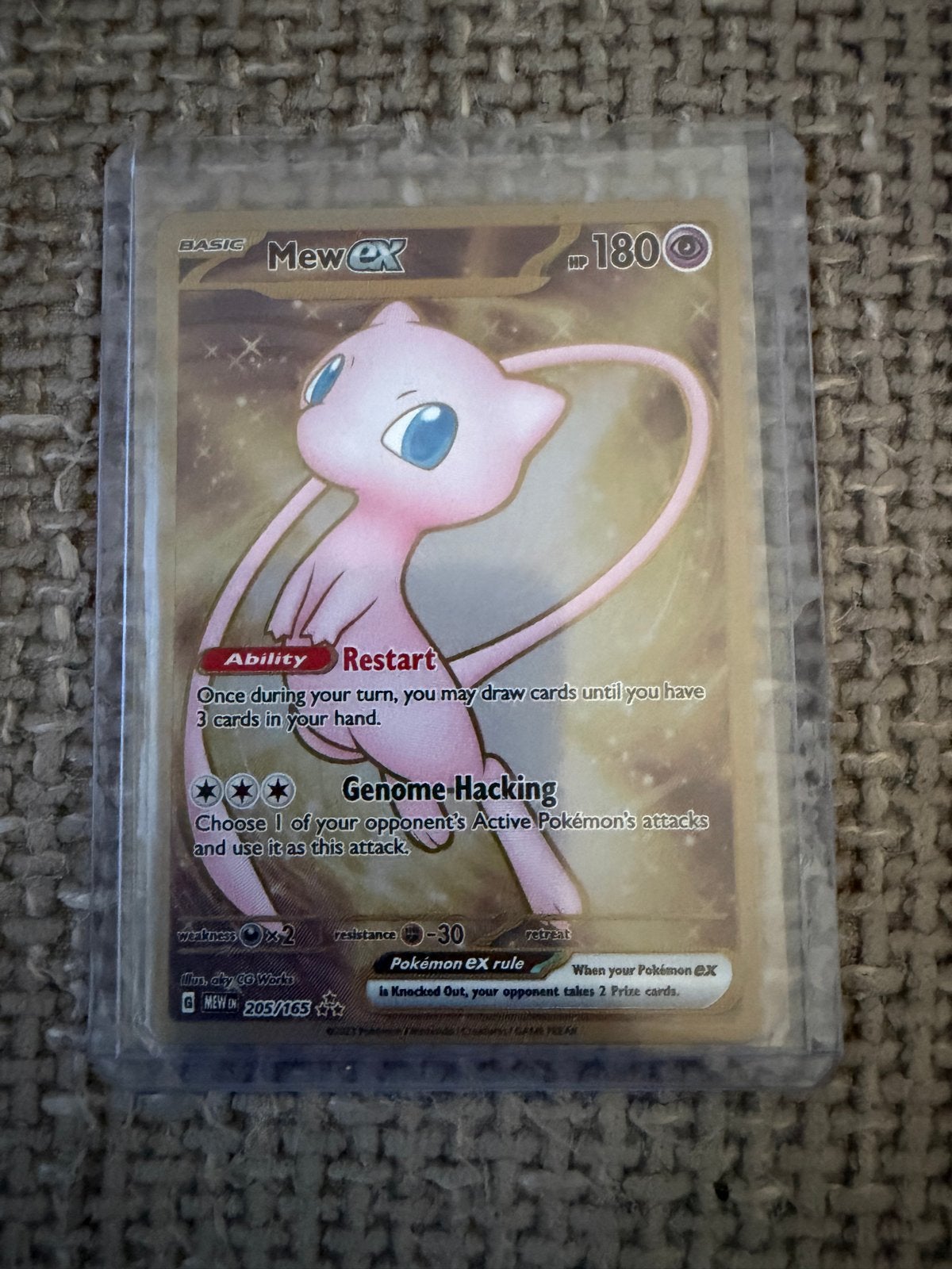 Mew ex 205/165 - Scarlet & Violet 151 Pokémon Kaart, Ophalen of Verzenden, Zo goed als nieuw, Losse kaart