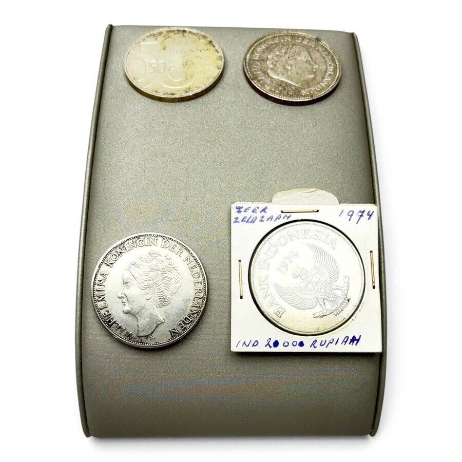 Lot Nederlands en Indonesisch muntgeld, Postzegels en Munten, Ophalen of Verzenden, Vóór koninkrijk, Losse munt, Zilver
