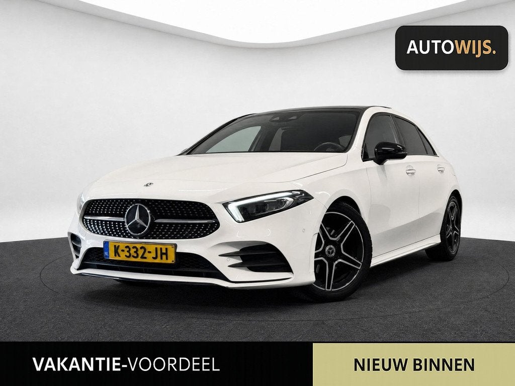 Mercedes-Benz A-klasse 180 Business Solution AMG|PANO|SFEER|, 136 pk, Gebruikt, 4 cilinders, Wit