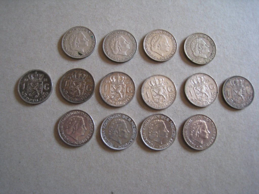 Zilver Zilveren Juliana guldens, 1 gulden, Koningin Juliana, Setje, Zilver